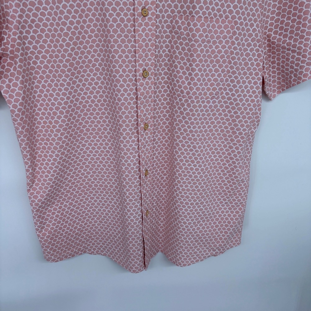 Pink Faherty Fish Scale Pattern Short Sleeve Casu… - image 3